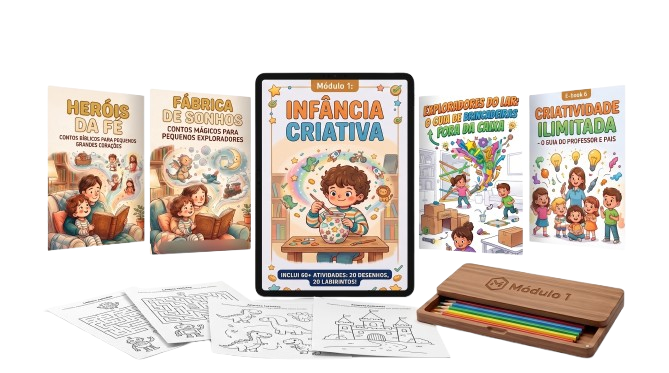 Mockup dos materiais Universo Kids